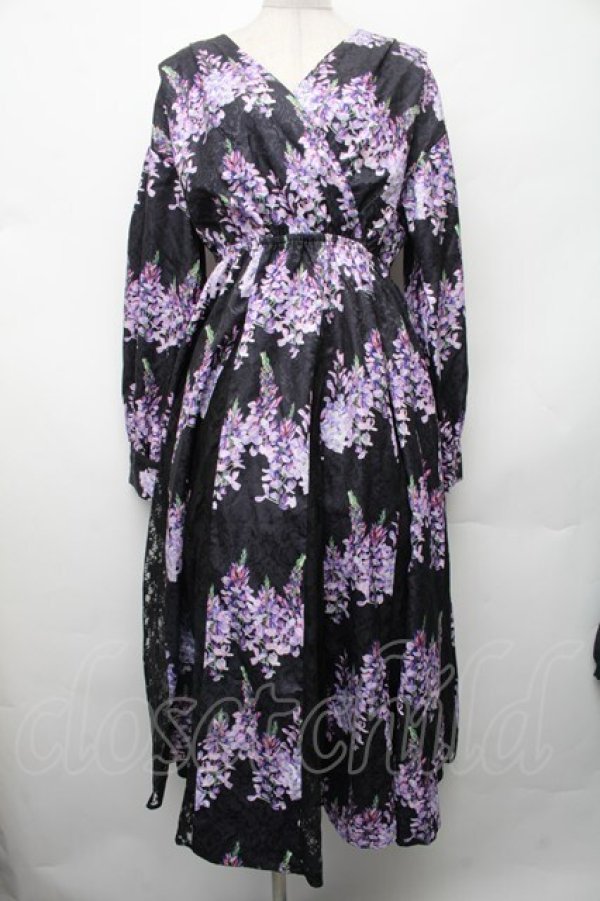 画像1: axes femme / カシュクールワンピース  黒 S-26-02-13-048-AX-OP-AS-ZS (1)