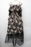 画像1: axes femme / フラワーシャワープリントワンピース  黒 S-26-02-13-052-AX-OP-AS-ZS (1)