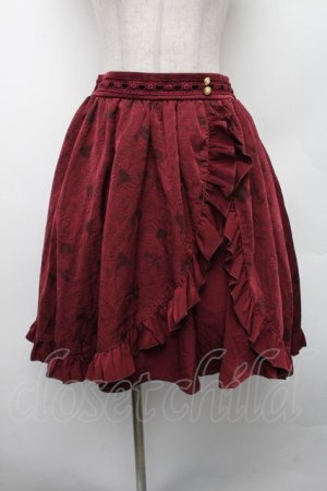 画像: axes femme / 総柄スリットスカート/美女と野獣  ワイン S-26-02-13-054-AX-SK-HR-ZS