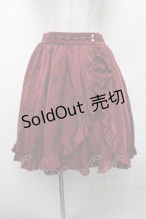 画像: axes femme / 総柄スリットスカート/美女と野獣  ワイン S-26-02-13-054-AX-SK-HR-ZS