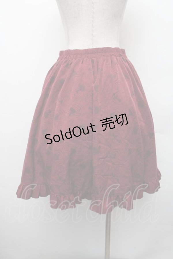 画像3: axes femme / 総柄スリットスカート/美女と野獣  ワイン S-26-02-13-054-AX-SK-HR-ZS (3)