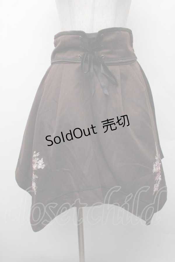 画像1: axes femme POETIQUE / バラ刺繍入りスカート  ブラウン S-26-02-13-055-AX-BL-HR-ZS (1)