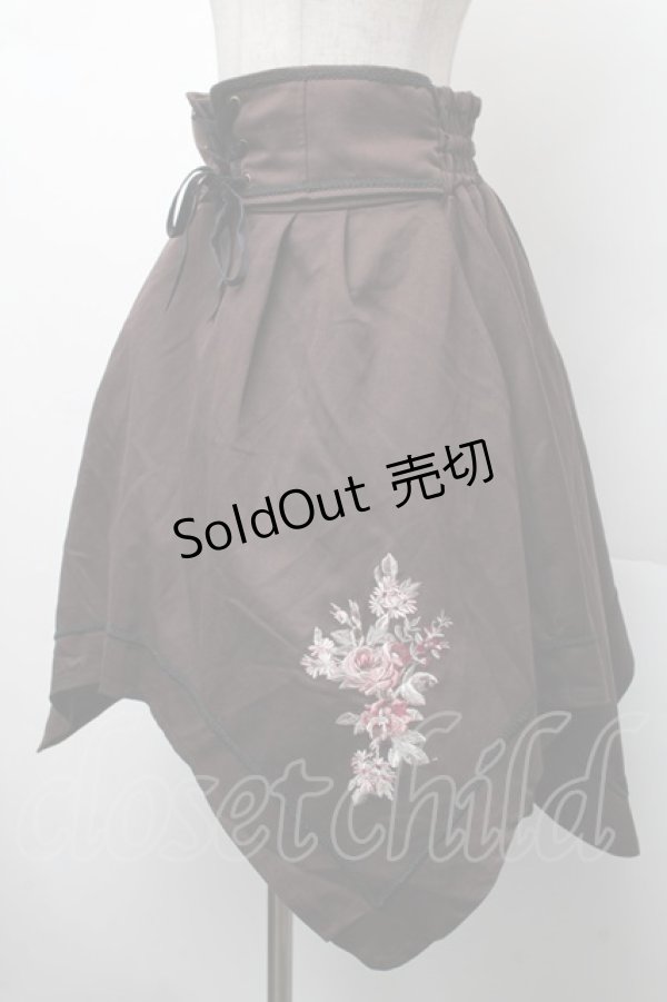 画像2: axes femme POETIQUE / バラ刺繍入りスカート  ブラウン S-26-02-13-055-AX-BL-HR-ZS (2)