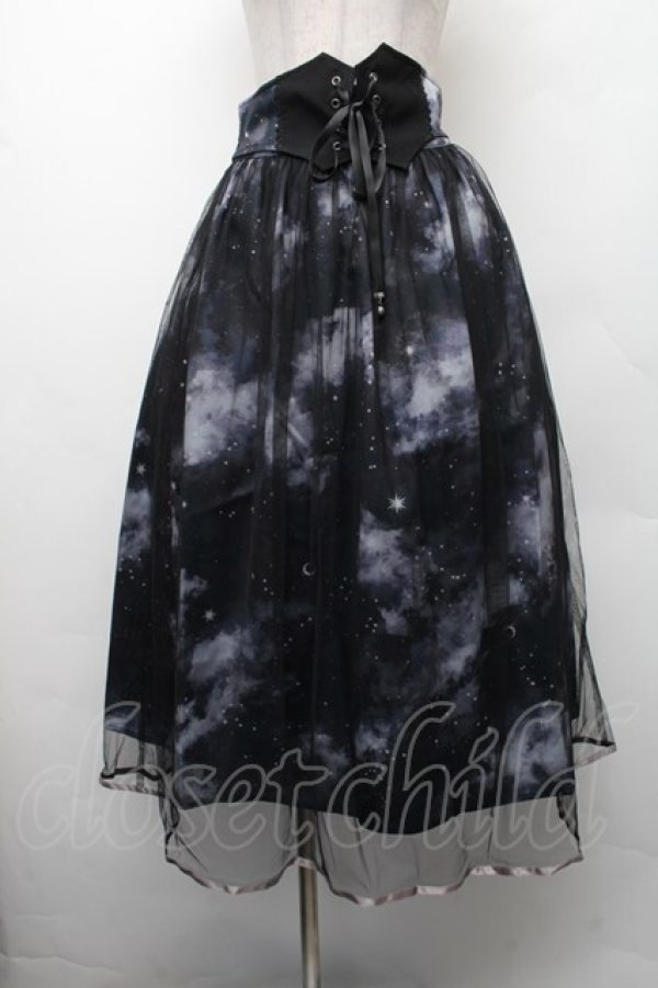 画像1: axes femme / テレスコーププリントスカート  黒 S-26-02-13-057-AX-SK-AS-ZS (1)