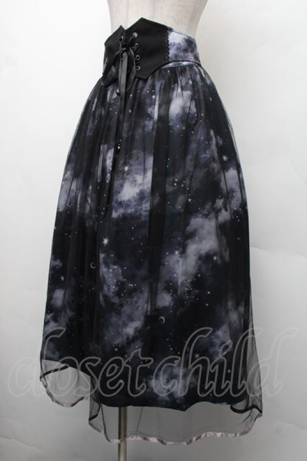 画像2: axes femme / テレスコーププリントスカート  黒 S-26-02-13-057-AX-SK-AS-ZS (2)