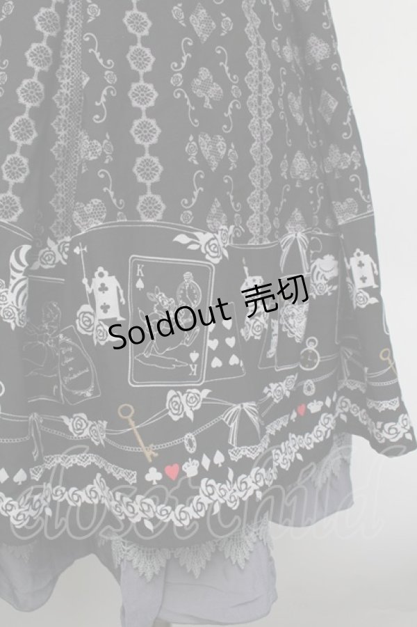 画像2: axes femme / トランプメルヘン柄スカート/Disney  黒 S-26-02-13-058-AX-SK-HR-ZS (2)