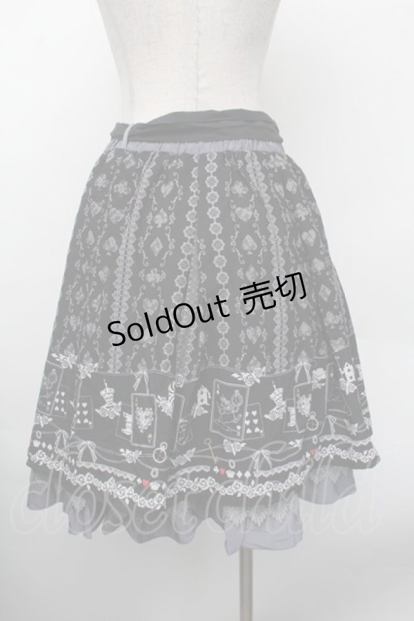 画像3: axes femme / トランプメルヘン柄スカート/Disney  黒 S-26-02-13-058-AX-SK-HR-ZS (3)