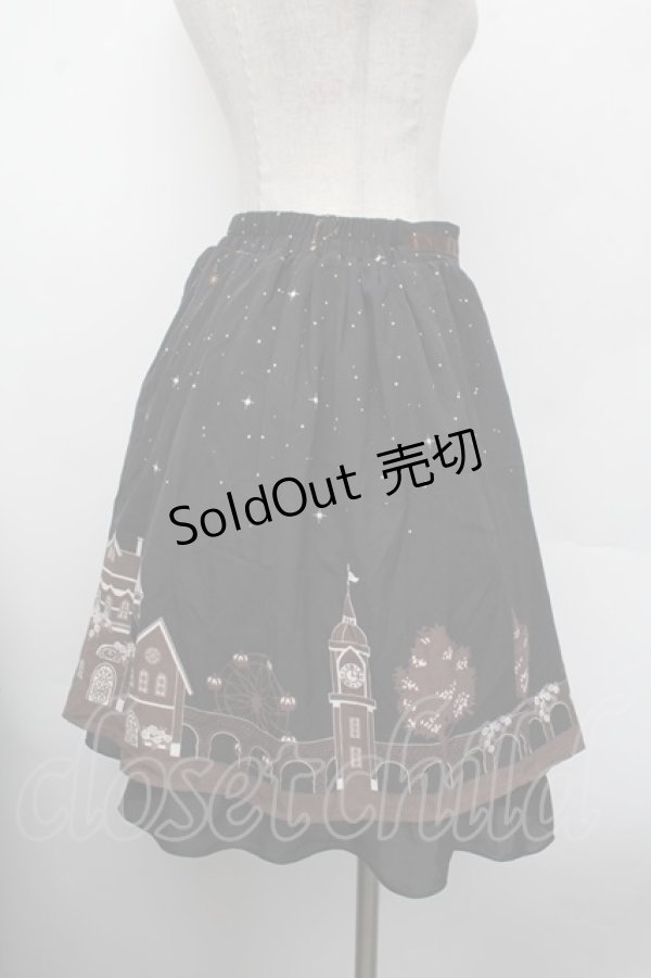 画像3: axes femme / 町並み柄スカート  黒 S-26-02-13-059-AX-SK-AS-ZS (3)