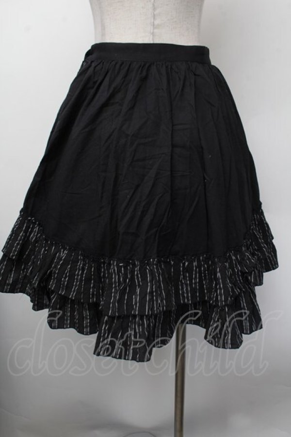 画像3: PEACE NOW / ストライプイレヘムスカート  黒 S-26-02-13-060-PU-SK-HR-ZS (3)
