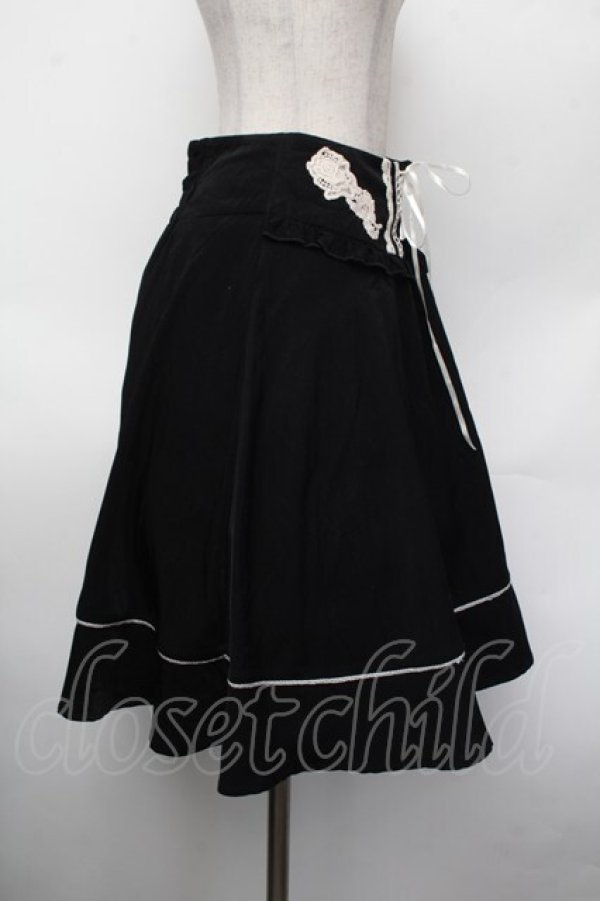 画像2: axes femme / レースアップフレアスカート  黒 S-26-02-13-061-AX-SK-HR-ZS (2)