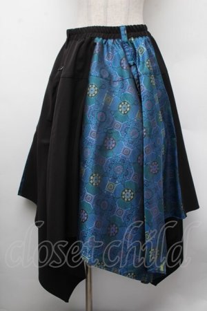 画像: Deorart / 変形スカート  黒ｘ青 S-26-02-13-063-PU-SK-AS-ZS