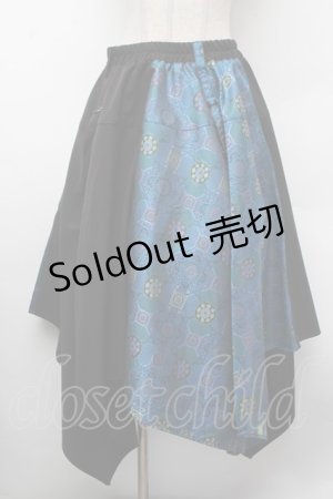 画像: Deorart / 変形スカート  黒ｘ青 S-26-02-13-063-PU-SK-AS-ZS