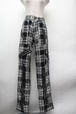 画像1: PUNK / チェックパンツ  黒ｘ白 S-26-02-13-064-PU-PA-HR-ZS (1)