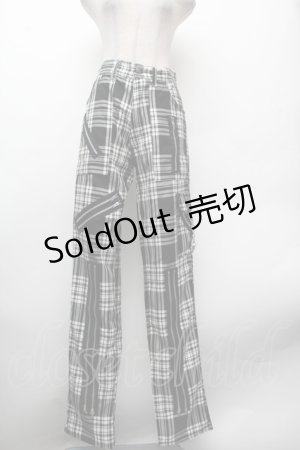 画像: PUNK / チェックパンツ  黒ｘ白 S-26-02-13-064-PU-PA-HR-ZS
