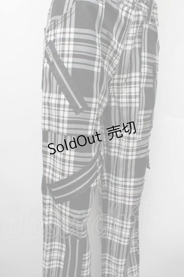 画像2: PUNK / チェックパンツ  黒ｘ白 S-26-02-13-064-PU-PA-HR-ZS (2)