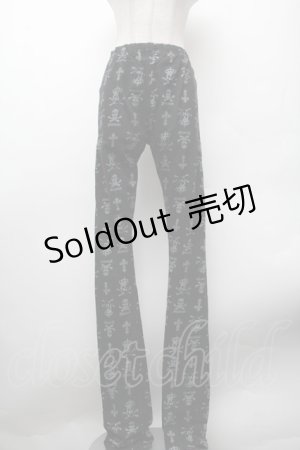 画像: PUTUMAYO / スカルプリントレギンス  黒 S-26-02-13-065-PT-PA-HR-ZS