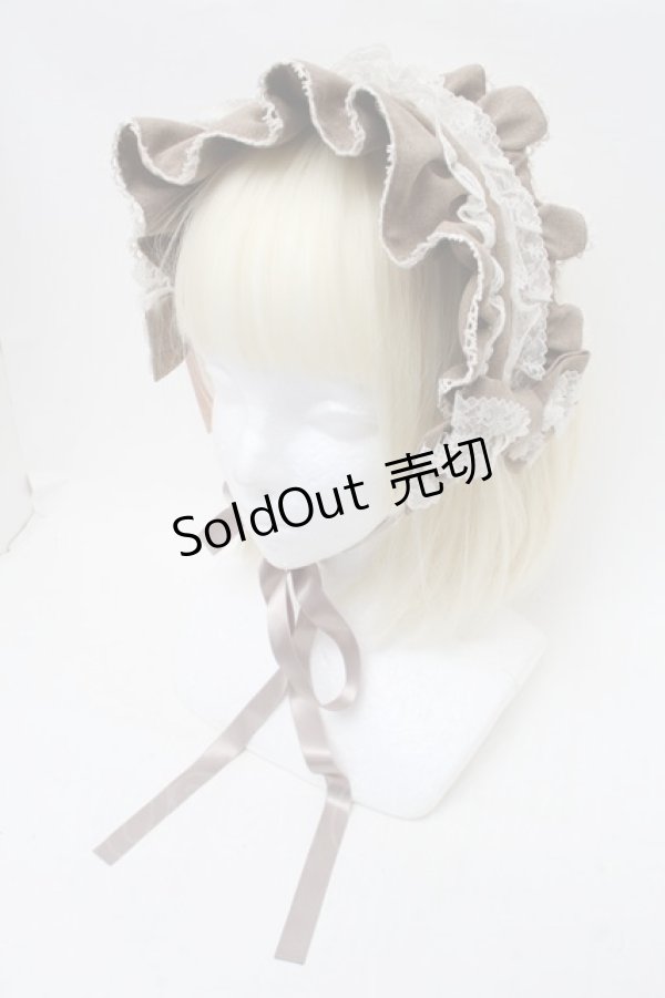 画像1: metamorphose / 両山レースブリム付きヘッドドレス  ベージュ S-26-02-13-008-ME-AC-AS-ZS (1)