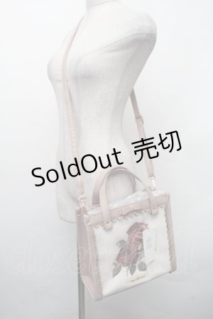 画像: axes femme / ローズ刺繍スクエアバッグ  ピンク S-26-02-13-014-AX-BG-AS-ZS