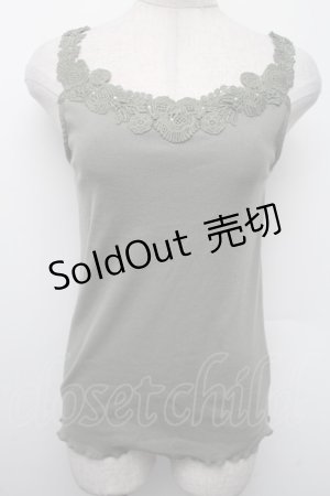 画像: axes femme / リブタンクトップ  カーキ S-26-02-13-017-AX-TO-AS-ZS