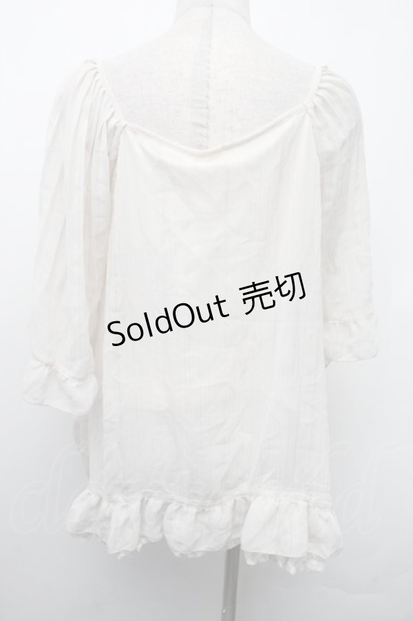 画像2: axes femme / 消しプリーツフレアブラウス  オフ S-26-02-13-019-AX-BL-HR-ZS (2)