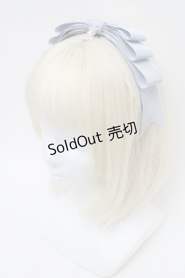 画像1: ALICE and the PIRATES / まんなかリボンカチューシャ  サックス S-26-02-13-003-PA-AC-HR-ZS (1)