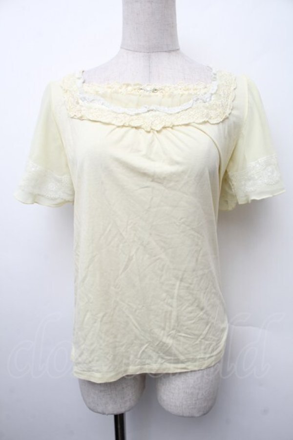 画像1: axes femme / 多種レース使いトップス  イエロー S-26-02-13-025-AX-TO-HR-ZS (1)