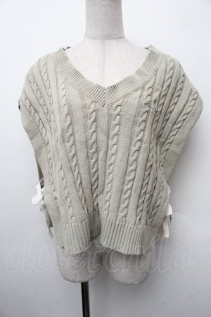 画像: axes femme / ニットベスト  グリーン S-26-02-13-030-AX-TO-AS-ZS