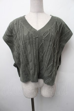 画像: axes femme / ニットベスト  グリーン S-26-02-13-031-AX-TO-AS-ZS