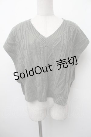 画像: axes femme / ニットベスト  グリーン S-26-02-13-031-AX-TO-AS-ZS