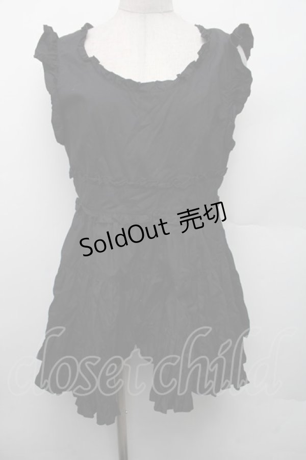 画像1: metamorphose / フリルエプロン  黒 S-26-02-13-041-ME-TO-HR-ZS (1)