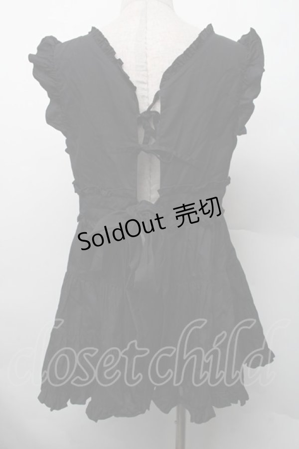 画像2: metamorphose / フリルエプロン  黒 S-26-02-13-041-ME-TO-HR-ZS (2)