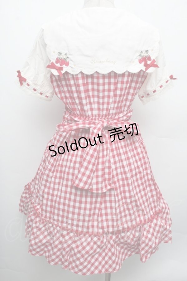 画像3: LIZ LISA / ストロベリーレースギンガムワンピース  赤Ｘ白 S-26-02-15-038-LO-OP-AS-ZS (3)