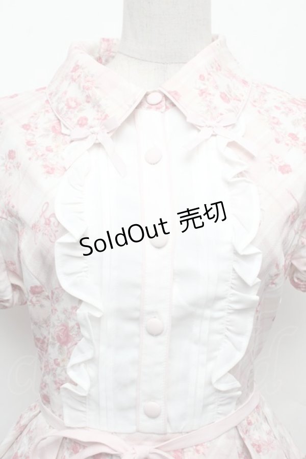 画像4: LIZ　LISA / チェック額縁花柄ワンピース  ピンク S-26-02-15-039-LO-OP-AS-ZS (4)