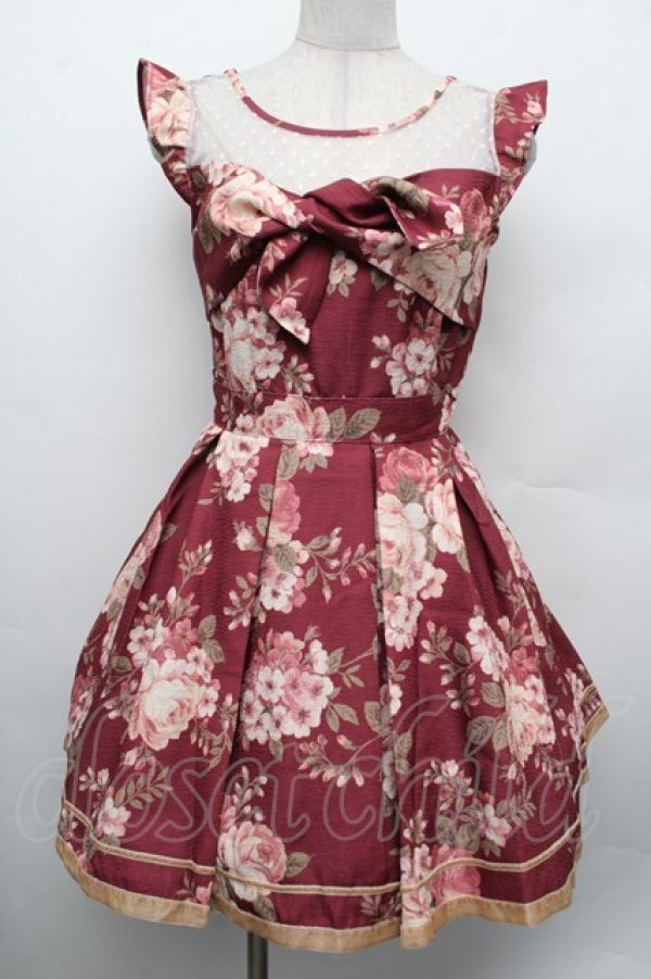 画像1: LIZ LISA / 花柄ワンピース  ワイン S-26-02-15-040-LO-OP-AS-ZS (1)