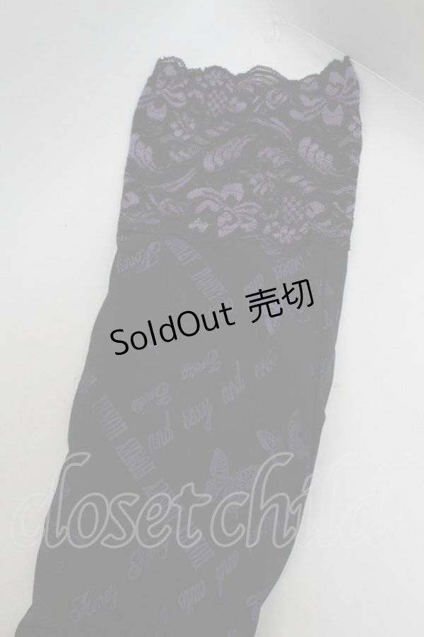 画像3: h.Jelly HONEY / レッグカバー  黒ｘ紫 S-26-02-15-004-HN-ZA-HR-ZS (3)