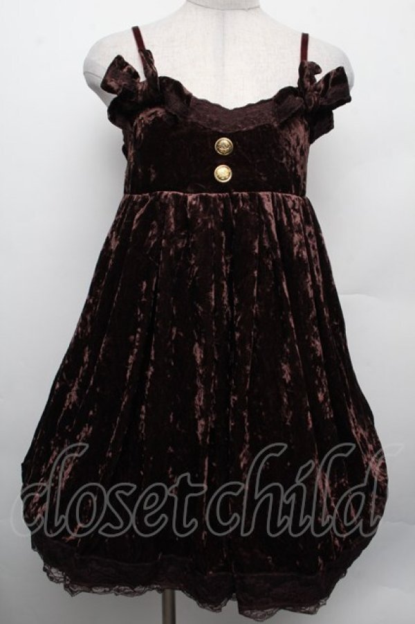 画像1: LIZ LISA / ベロアキャミソールワンピース  ブラウン S-26-02-15-041-LO-TO-AS-ZS (1)