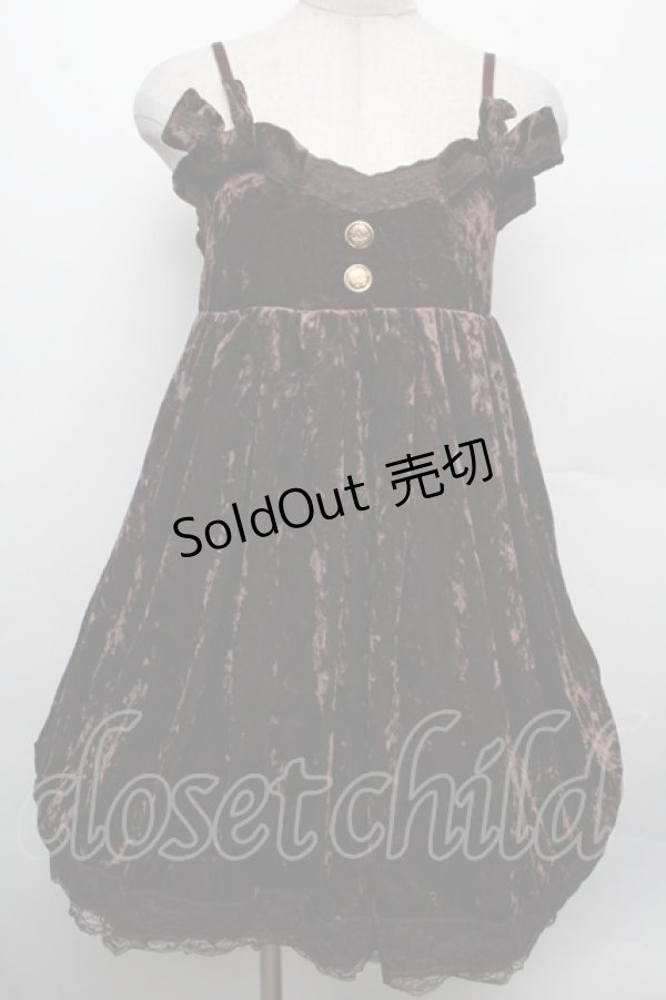 画像1: LIZ LISA / ベロアキャミソールワンピース  ブラウン S-26-02-15-041-LO-TO-AS-ZS (1)