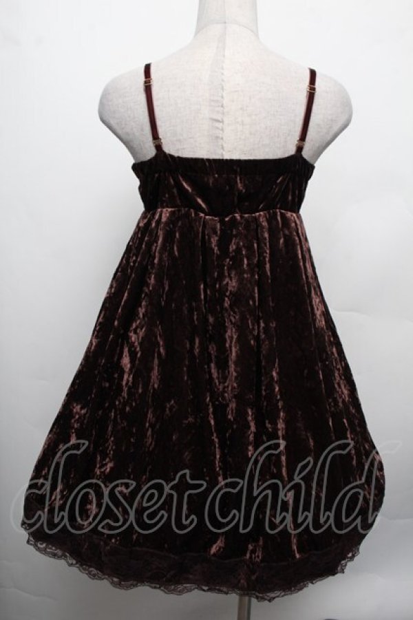 画像2: LIZ LISA / ベロアキャミソールワンピース  ブラウン S-26-02-15-041-LO-TO-AS-ZS (2)