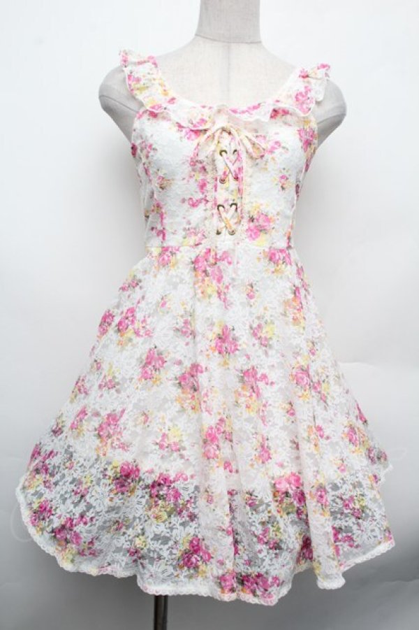 画像1: LIZ LISA / 花柄レースチュニック  ピンク S-26-02-15-043-LO-TO-HR-ZS (1)