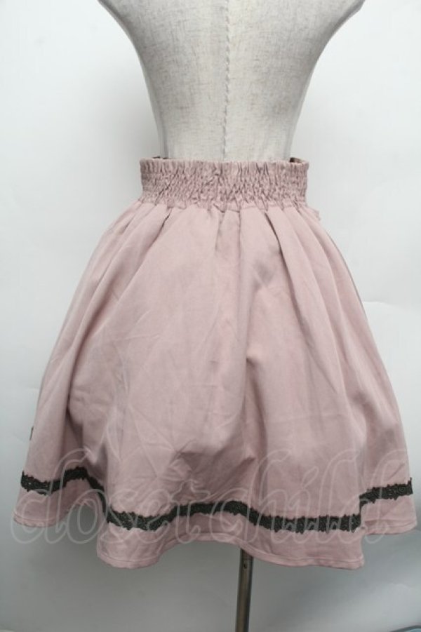 画像2: axes femme / ベロアライン使いフレアスカート  ピンクベージュ S-26-02-15-050-AX-SK-HR-ZS (2)