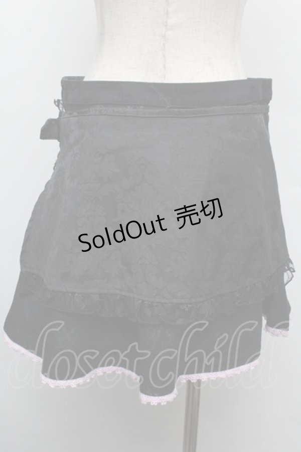 画像2: h.Jelly HONEY / 蝶刺 ジャガードスカート  黒 S-26-02-15-056-HN-SK-HR-ZS (2)