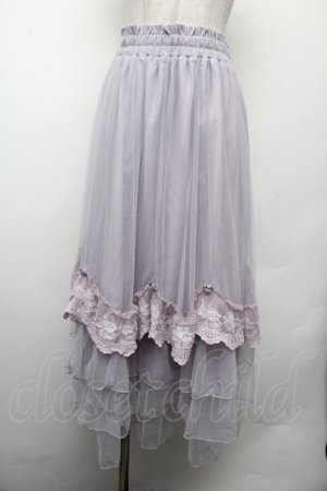 画像: axes femme / ローズ付ドレープチュールスカート F ラベンダー S-26-02-15-060-AX-SK-TE-ZS