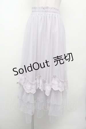 画像: axes femme / ローズ付ドレープチュールスカート F ラベンダー S-26-02-15-060-AX-SK-TE-ZS