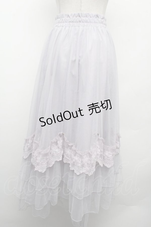 画像2: axes femme / ローズ付ドレープチュールスカート F ラベンダー S-26-02-15-060-AX-SK-TE-ZS (2)