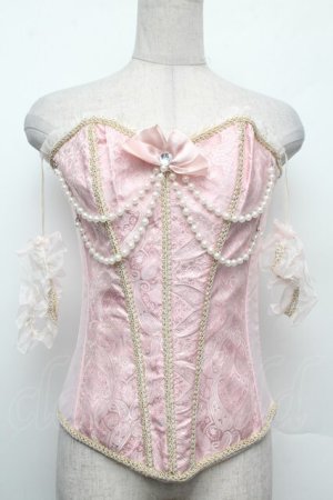 画像: GOTH / サテンジャガードコルセット M ピンク S-26-02-15-015-GO-TO-HR-ZS