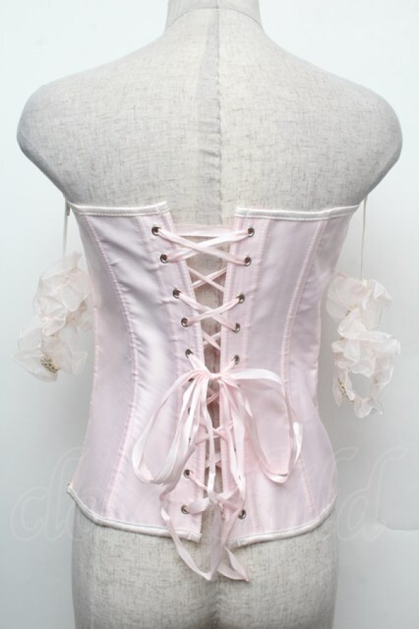 画像2: GOTH / サテンジャガードコルセット M ピンク S-26-02-15-015-GO-TO-HR-ZS (2)