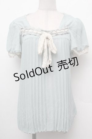 画像: axes femme / /シフォンプリーツトップス  ミント S-26-02-15-020-AX-TO-HR-ZS