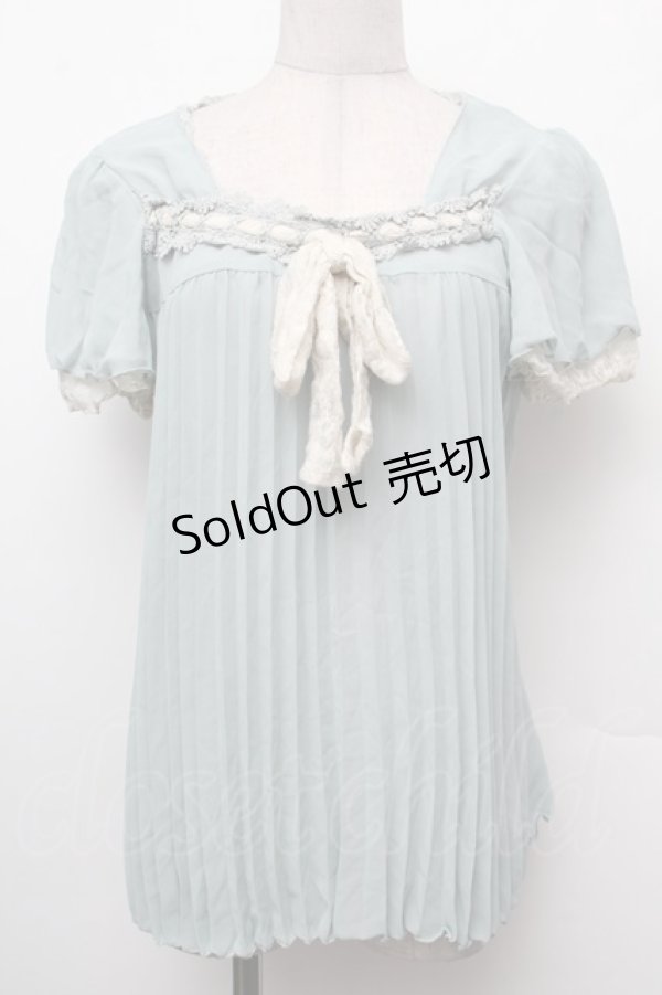 画像1: axes femme / /シフォンプリーツトップス  ミント S-26-02-15-020-AX-TO-HR-ZS (1)