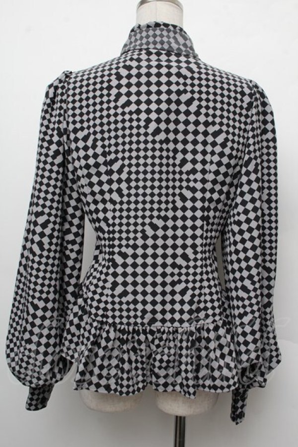 画像2: ALICE and the PIRATES / ダイヤの迷宮ブラウス  グレーｘ黒 S-26-02-15-022-PA-BL-AS-ZS (2)