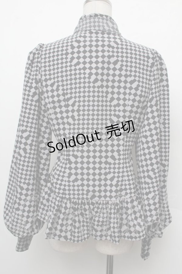 画像2: ALICE and the PIRATES / ダイヤの迷宮ブラウス  グレーｘ黒 S-26-02-15-022-PA-BL-AS-ZS (2)